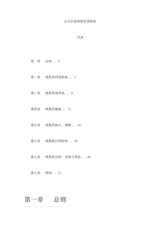 公司全面预算管理制度