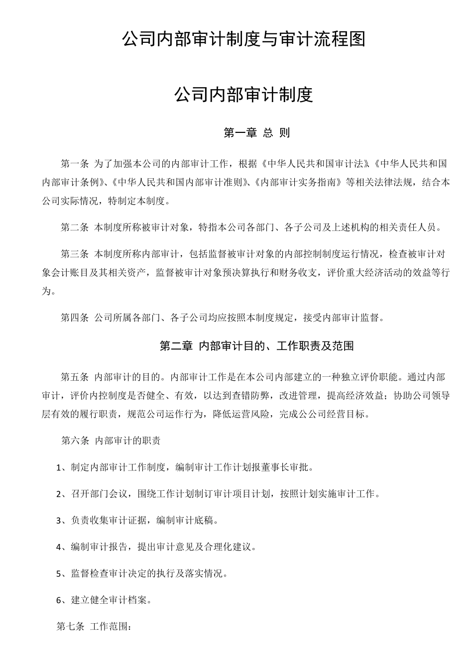 公司内部审计制度及流程图_第1页