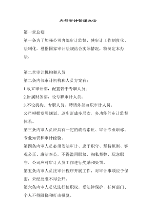 公司内部审计管理办法