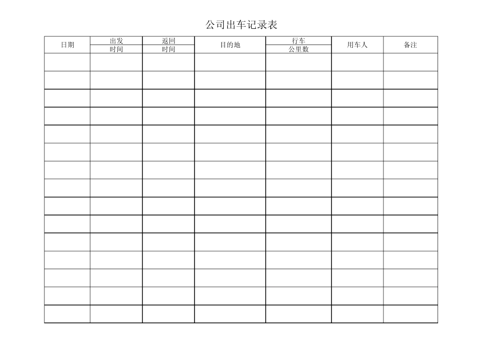 公司出车记录表_第2页