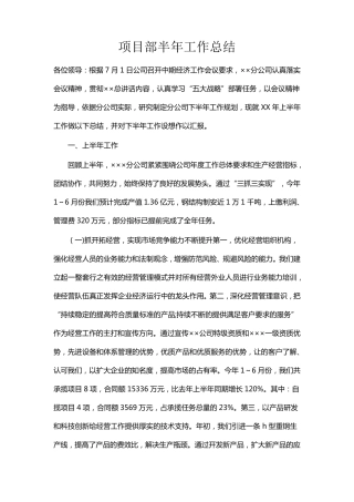 公司半年总结报告