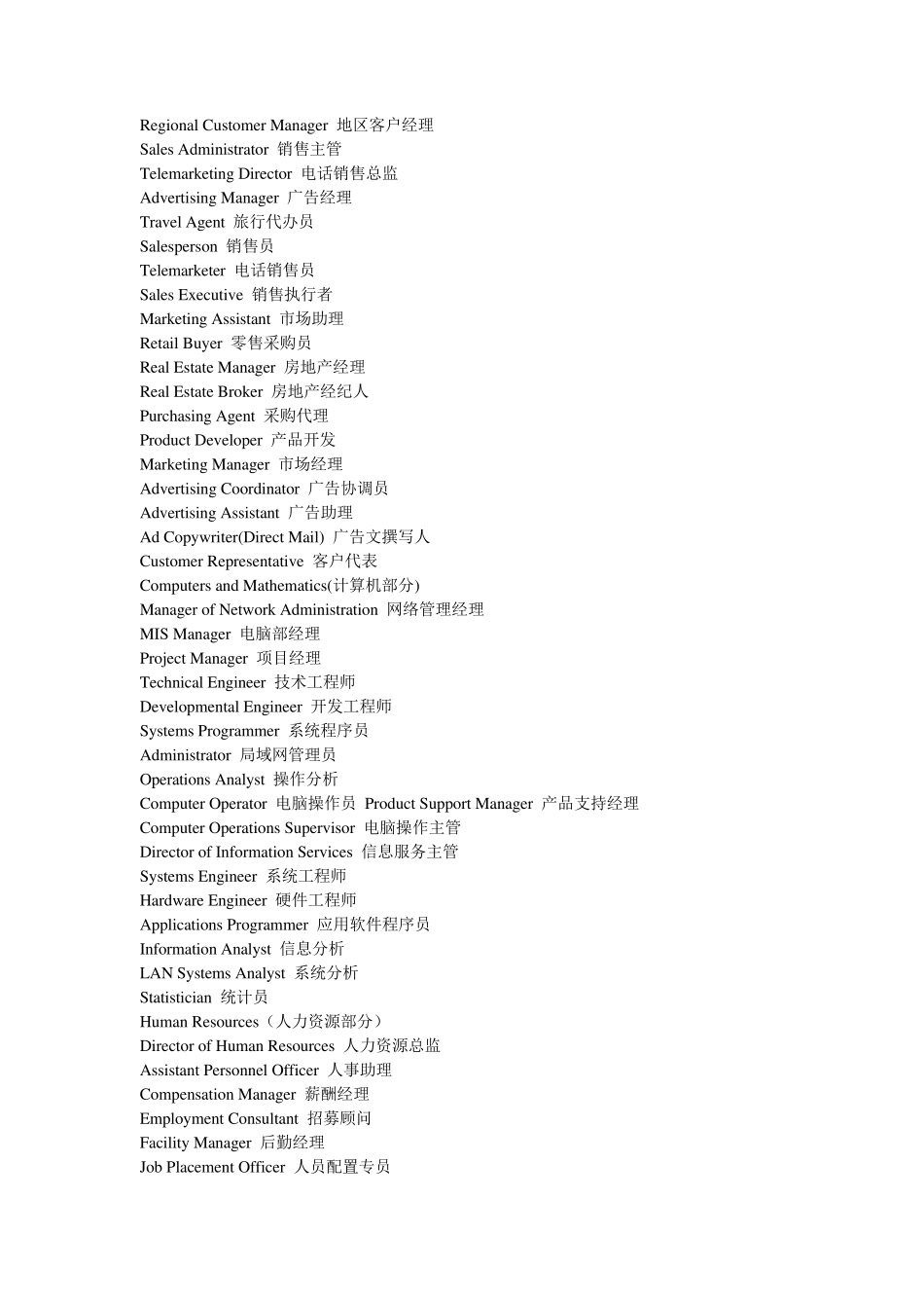 公司各个部门英文翻译部_第2页