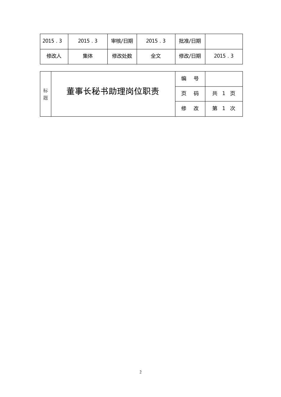 公司各岗位职责说明书_第2页