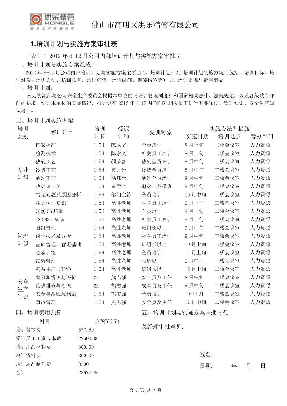 公司员工内部培训计划与实施方案_第3页