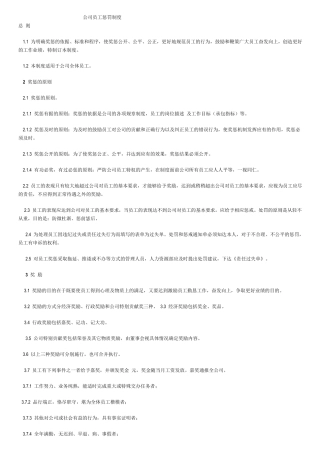 公司员工奖罚制度