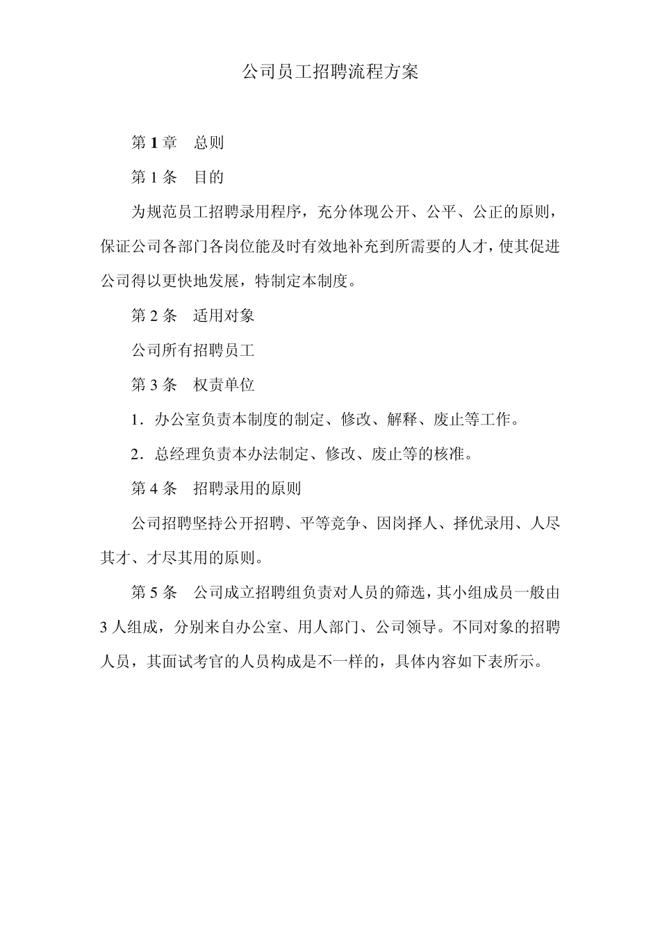 公司员工招聘实施细则_第1页