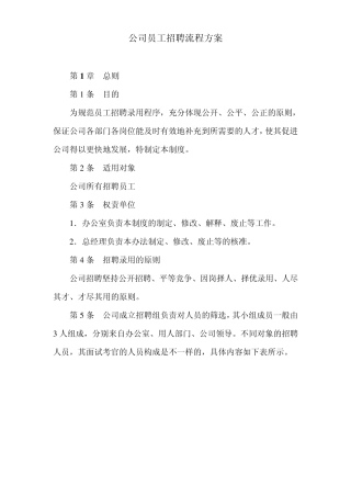 公司员工招聘实施细则