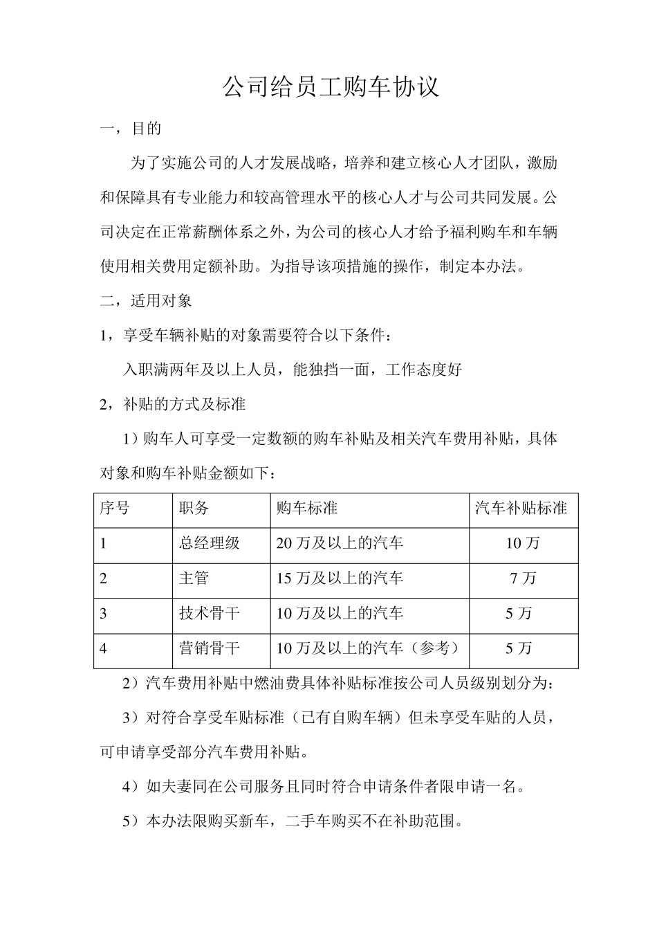 公司员工购车激励协议_第1页