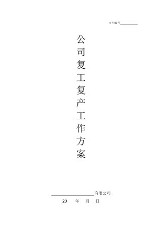 公司复工工作方案