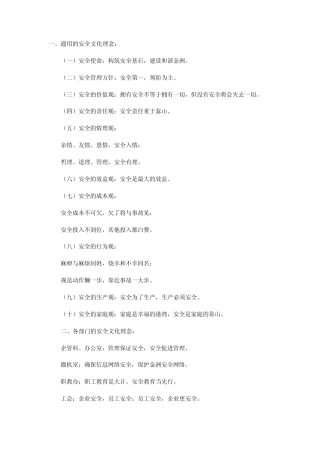 公司安全文化理念体系