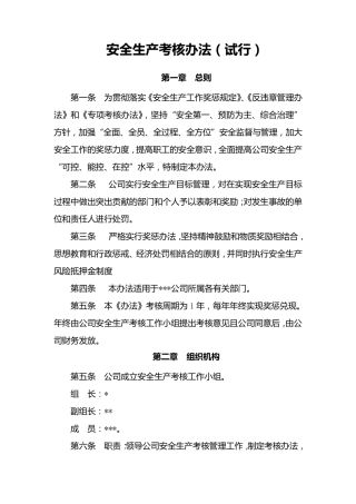 公司安全生产考核办法
