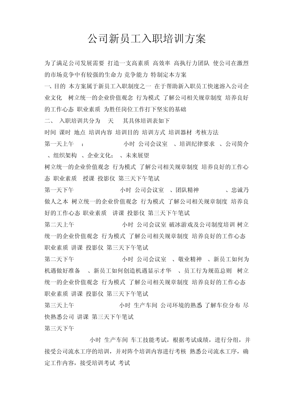 公司招聘、入职、转正方案和各项行政管理制度_第1页