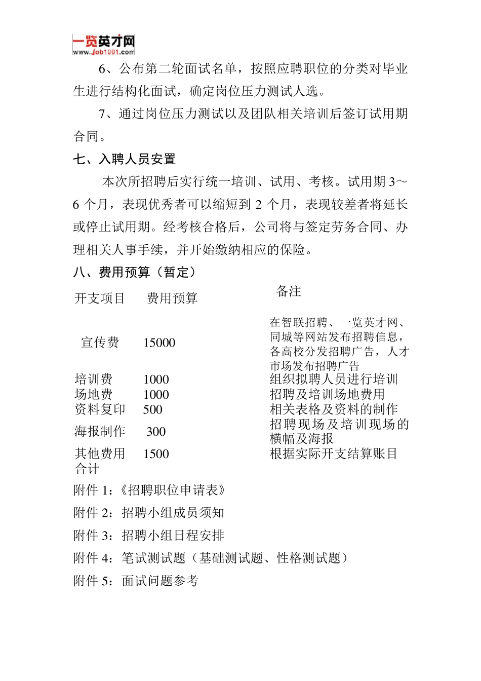 公司招聘方案模板_第3页