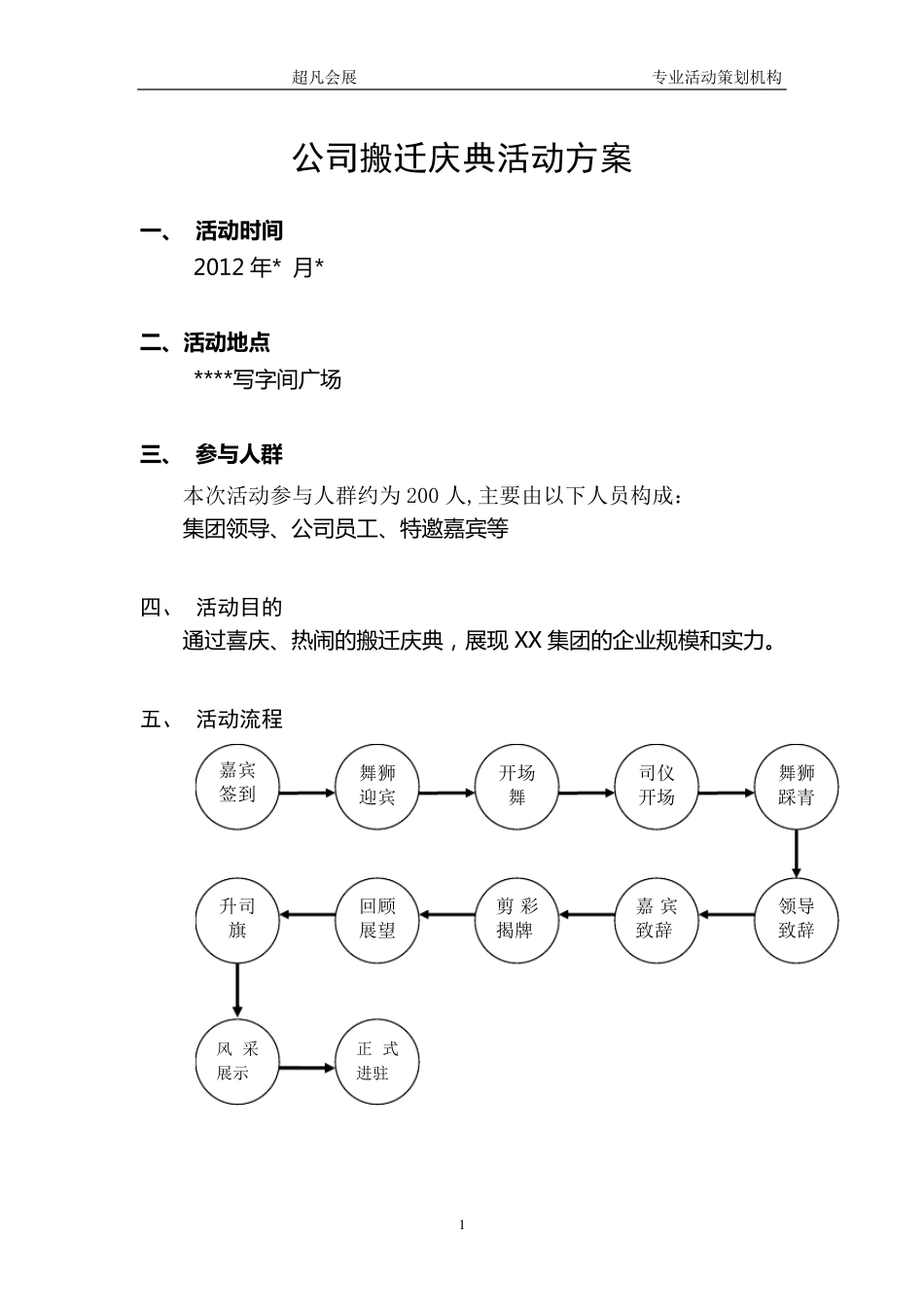 公司搬迁庆典方案_第1页
