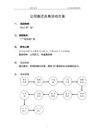 公司搬迁庆典方案