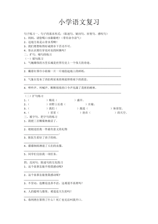 小学生句子专项练习