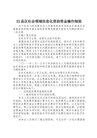 XX县区社会领域信息化资助资金操作细则