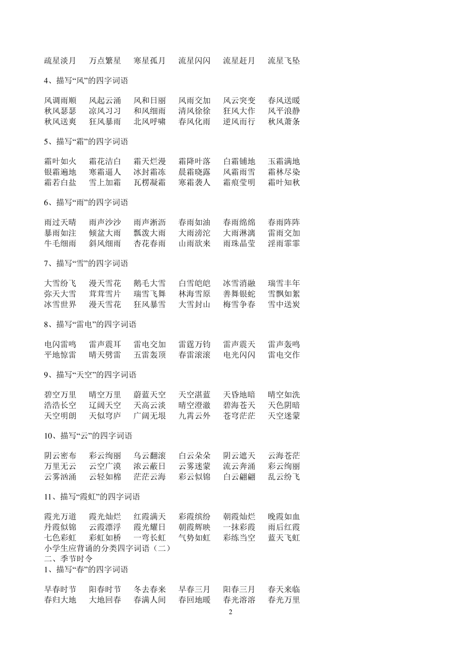 小学生常用四字词_第2页
