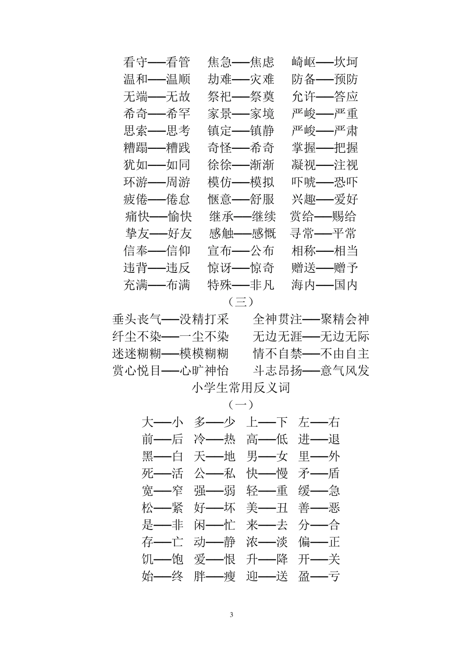 小学生常用近义词_第3页