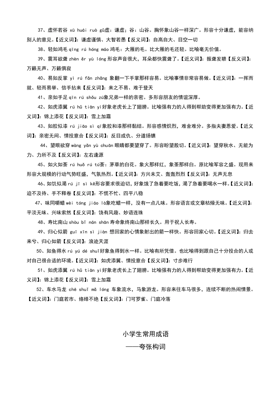 小学生常见成语分类一含修辞手法的成语及解释_第3页
