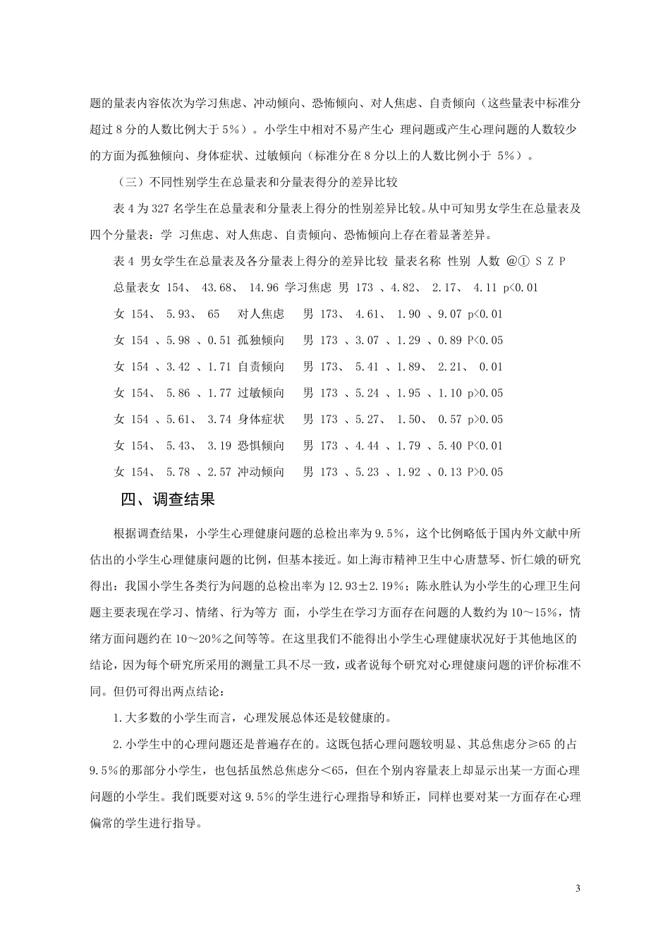 小学生心理健康状况调查报告_第3页
