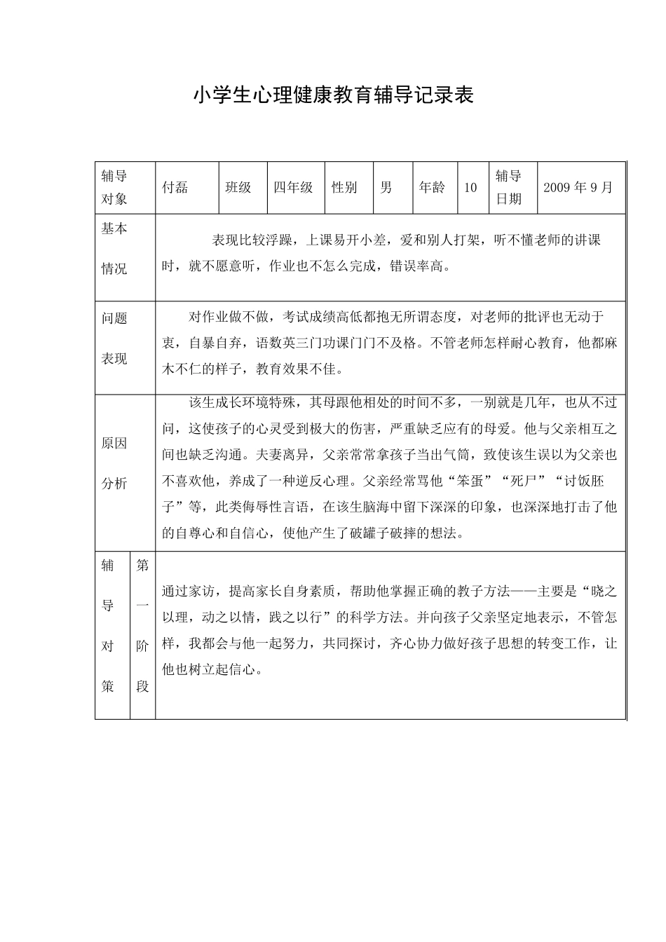 小学生心理咨询记录_第2页