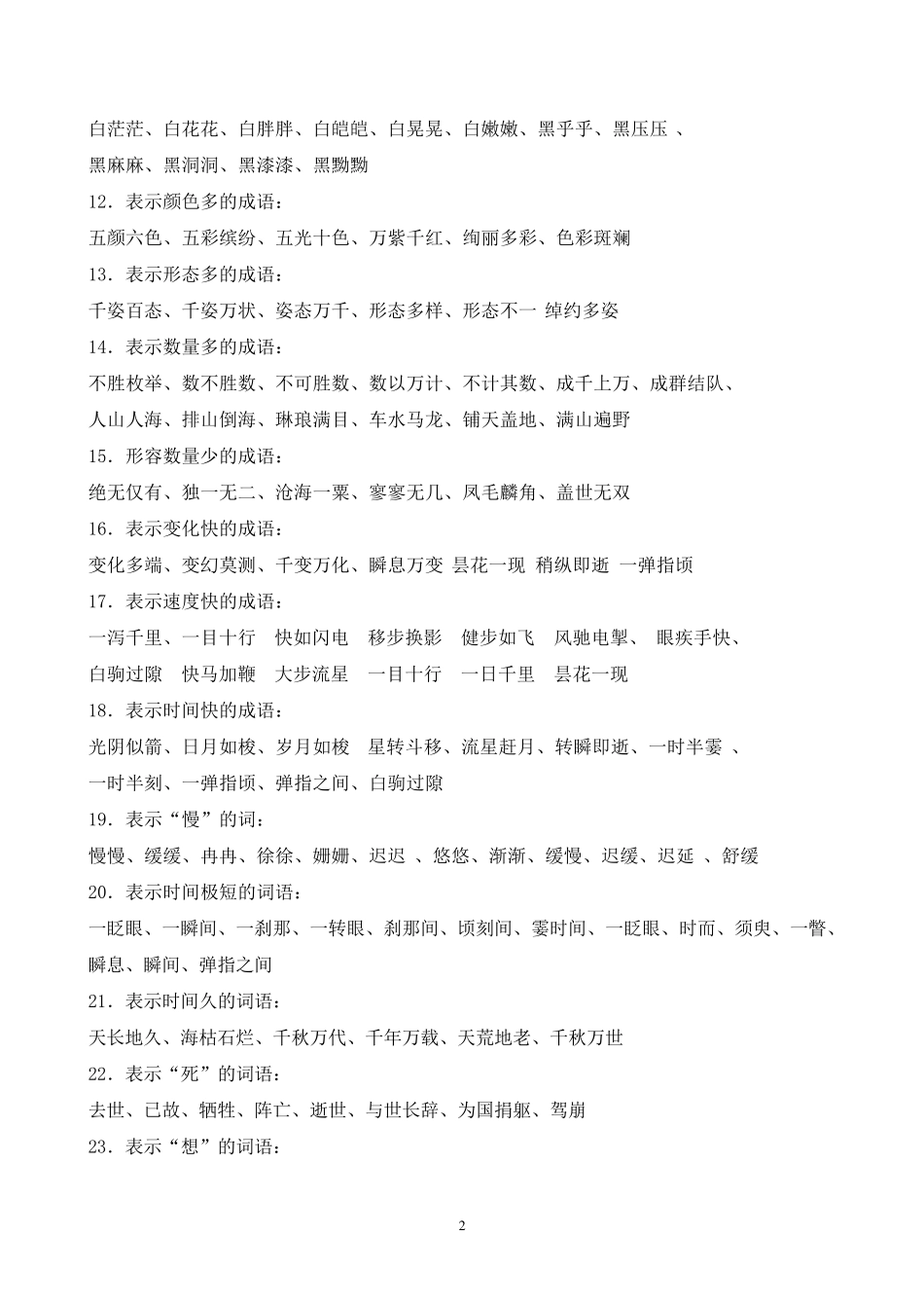 小学生必备成语、词语分类大全_第2页