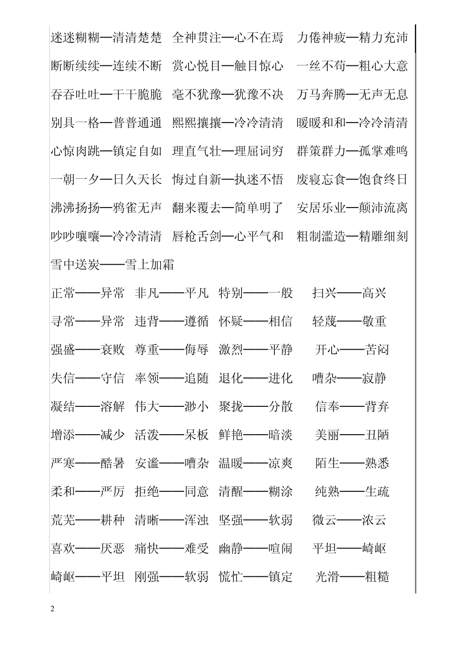 小学生必备的同义词与反义词_第2页