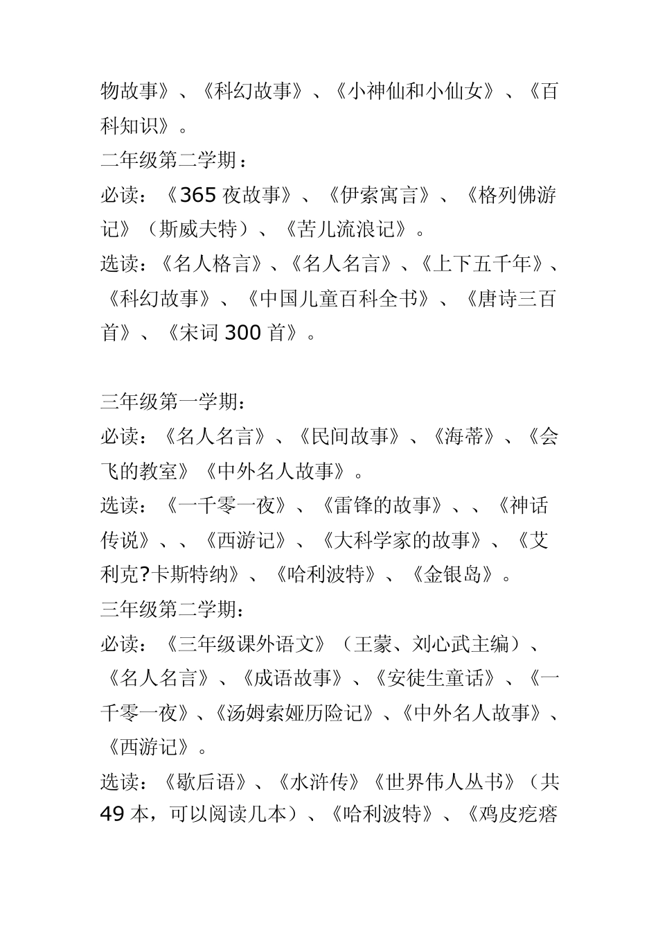 小学生必读课外书目_第2页