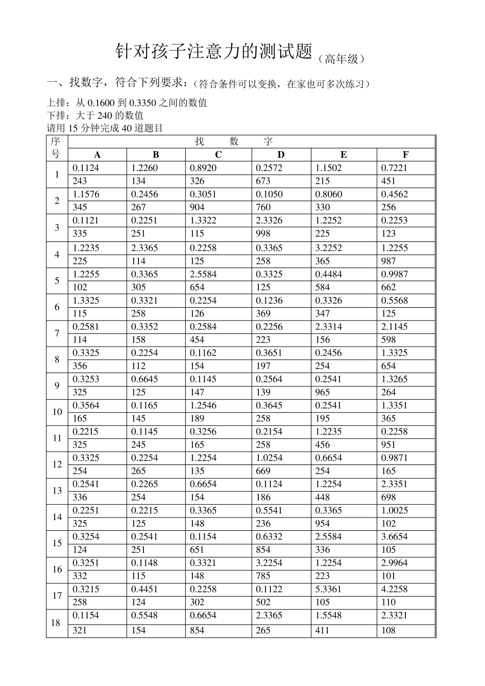 小学生注意力测试试题_第2页