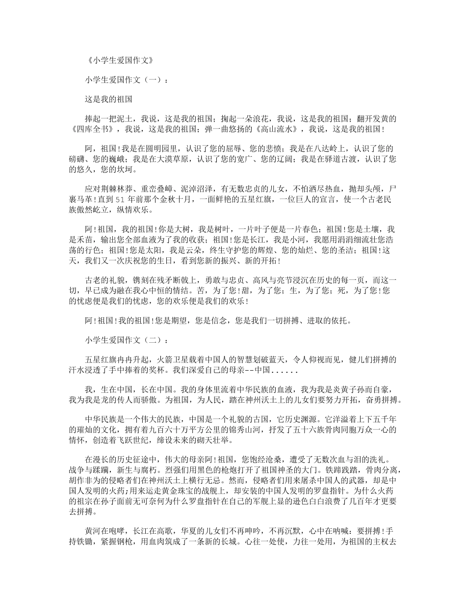 小学生爱国作文20篇_第1页