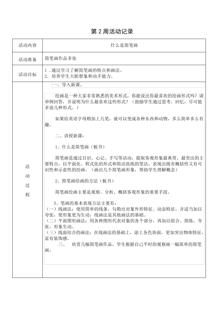 小学生简笔画社团活动记录_第3页