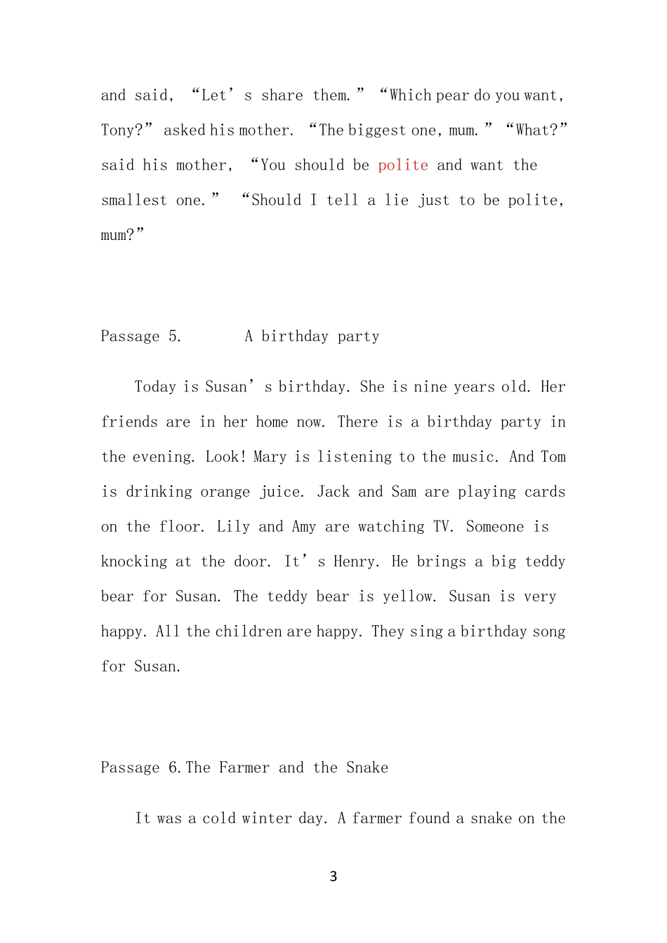 小学生经典阅读英语短文100篇_第3页