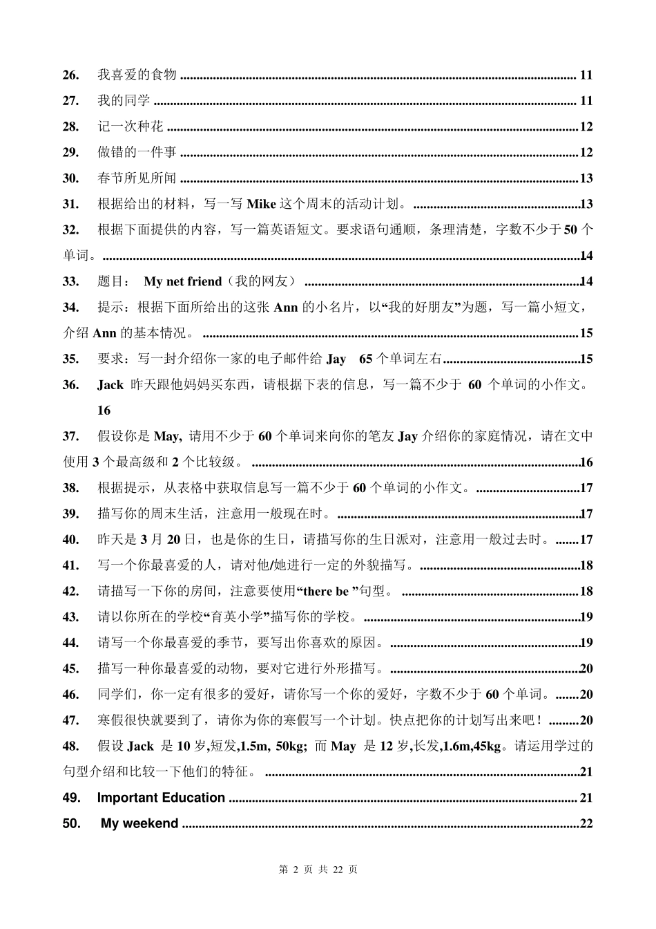 小学生英语作文示范大全(50篇)_第2页