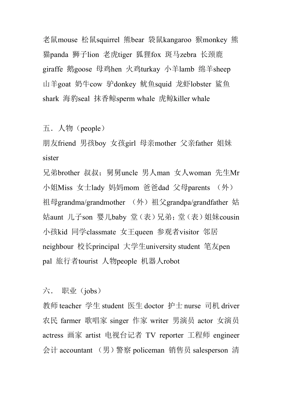 小学生英语单词大全_第2页