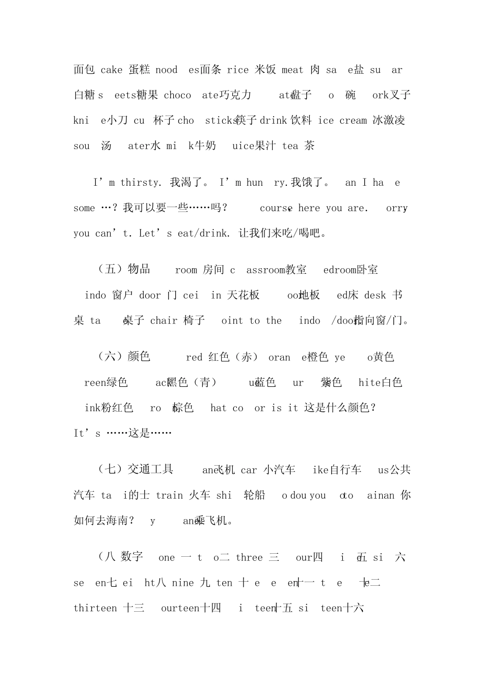 小学生英语单词表_第2页