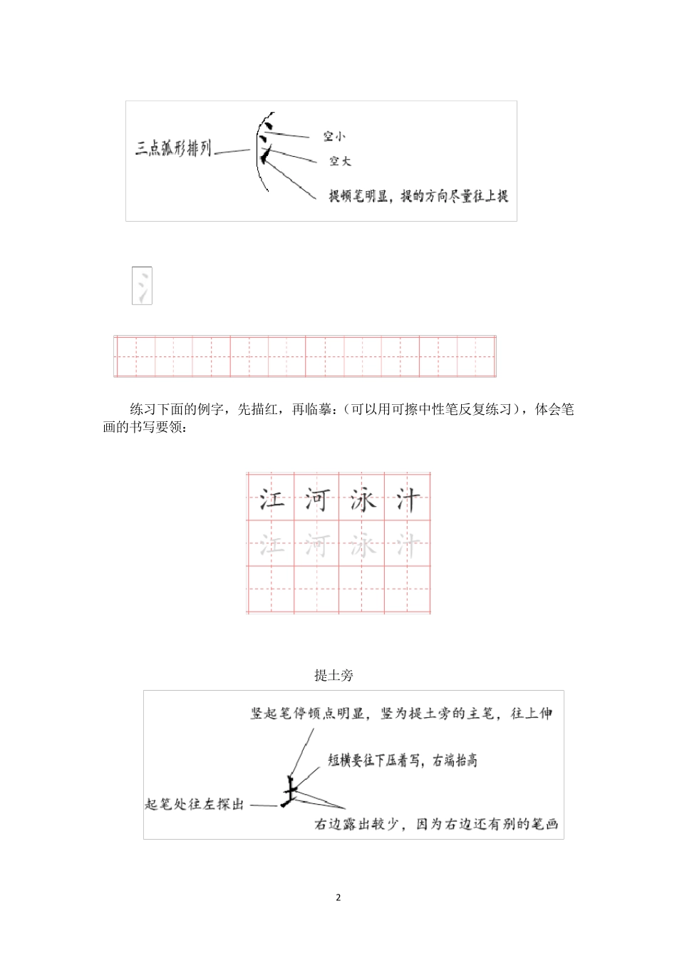 小学生规范字楷体50种偏旁部首硬笔书法速成写字教案活动记录_第2页