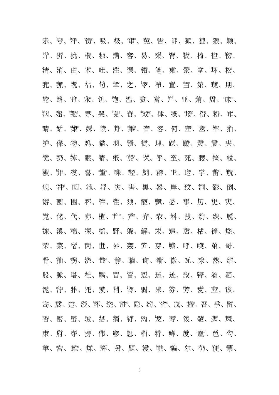 小学生语文生字表(注音)_第3页