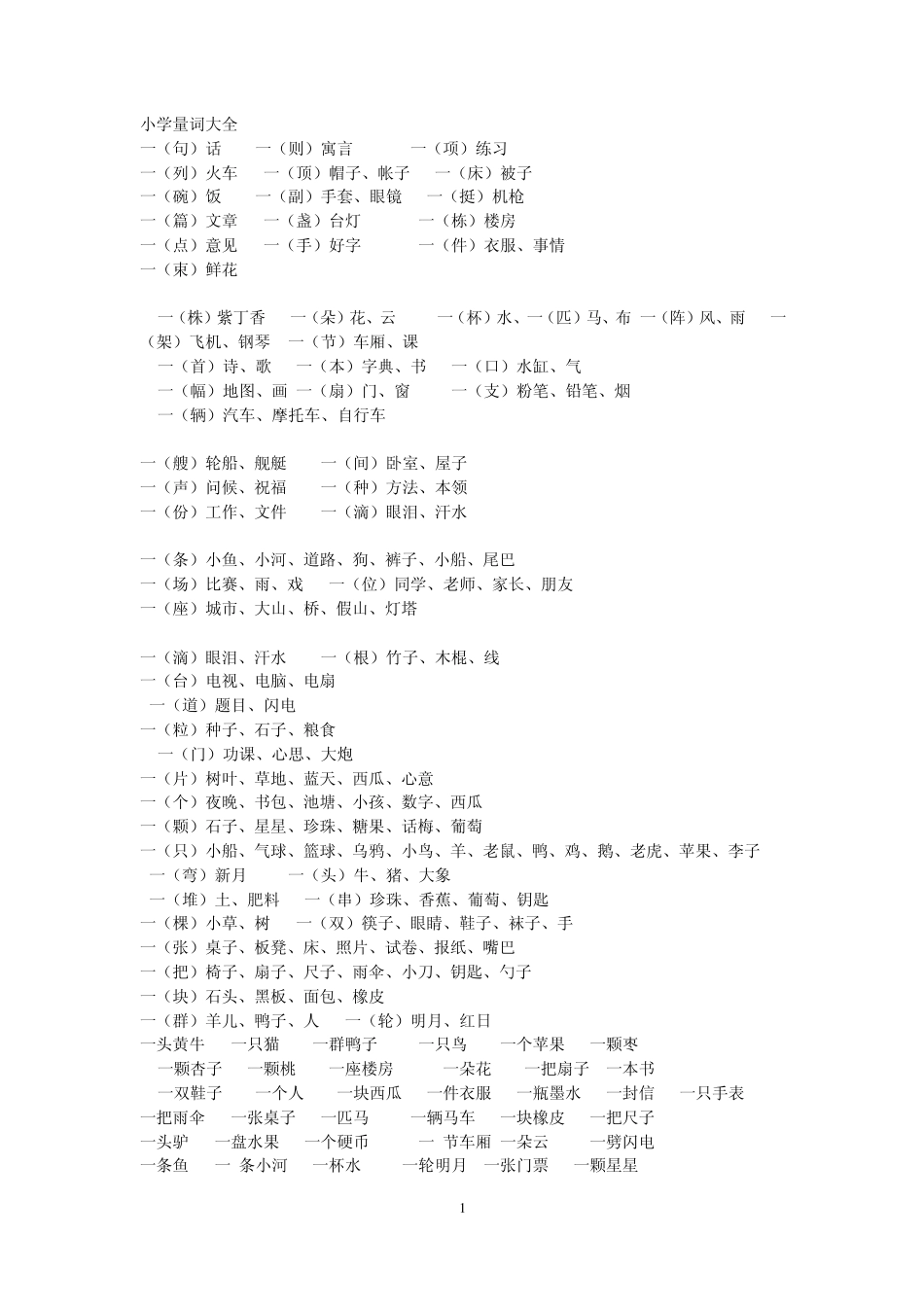 小学生量词大全2_第1页