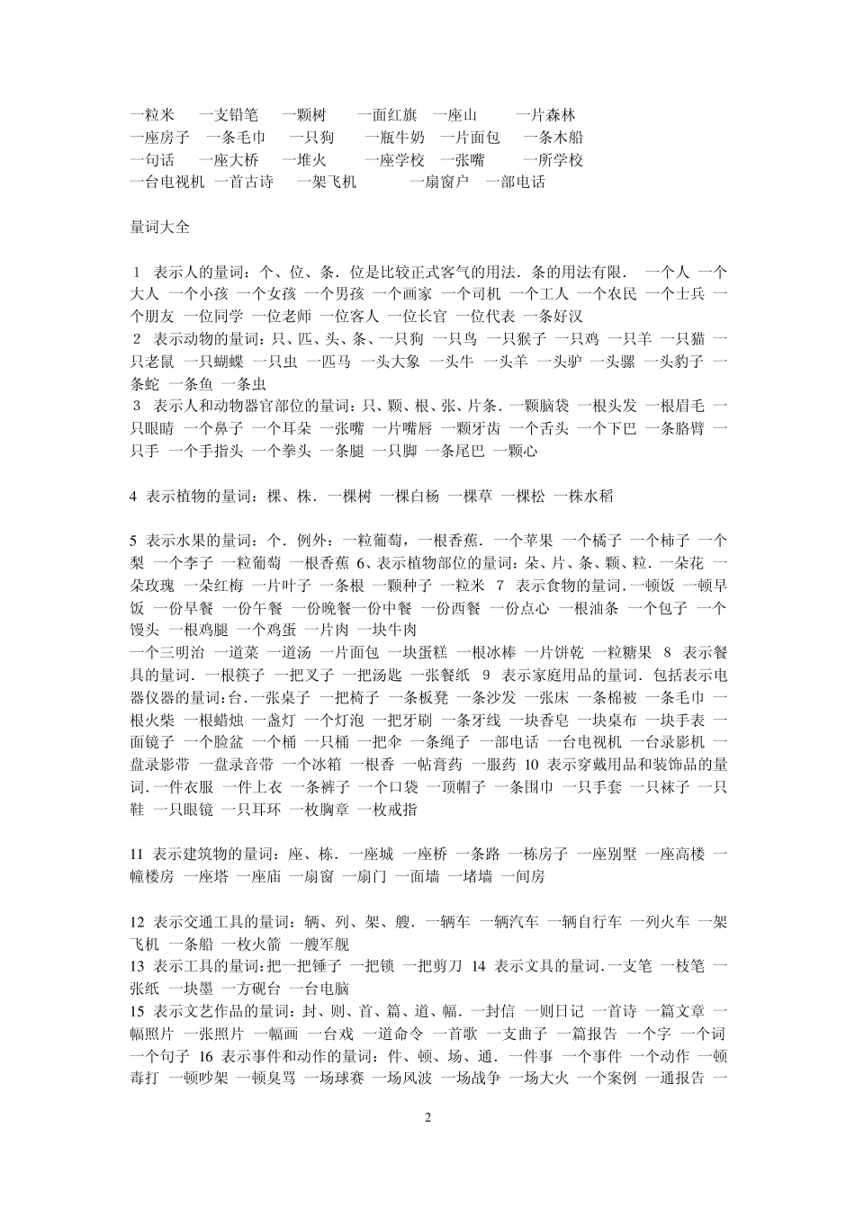 小学生量词大全2_第2页