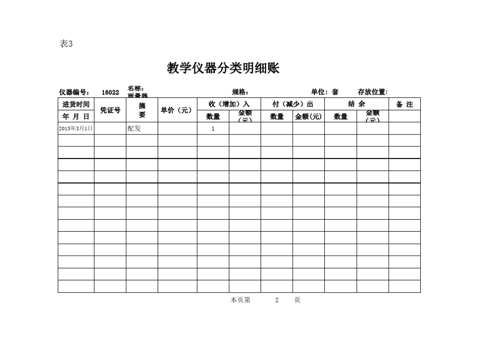 小学科学实验仪器分类明细帐_第2页