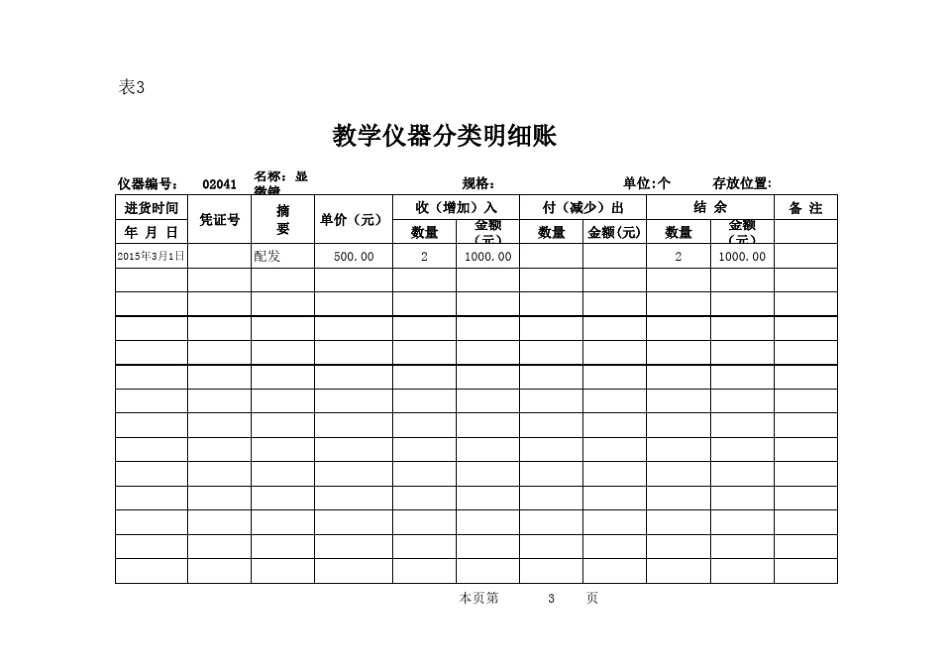 小学科学实验仪器分类明细帐_第3页