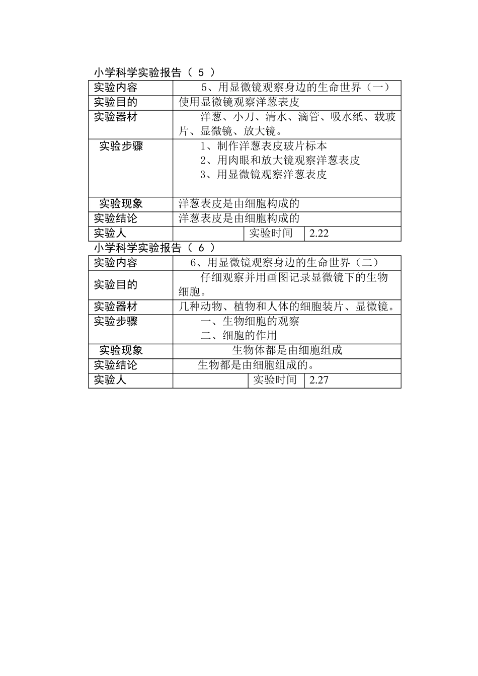 小学科学实验报告6年级下册实验报告_第3页