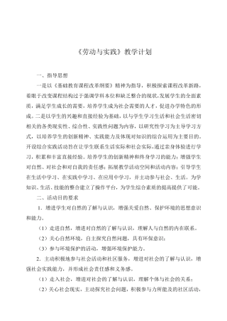 小学综合实践活动课教案