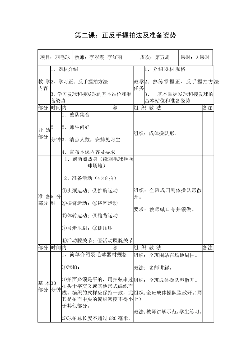 小学羽毛球教案_第3页