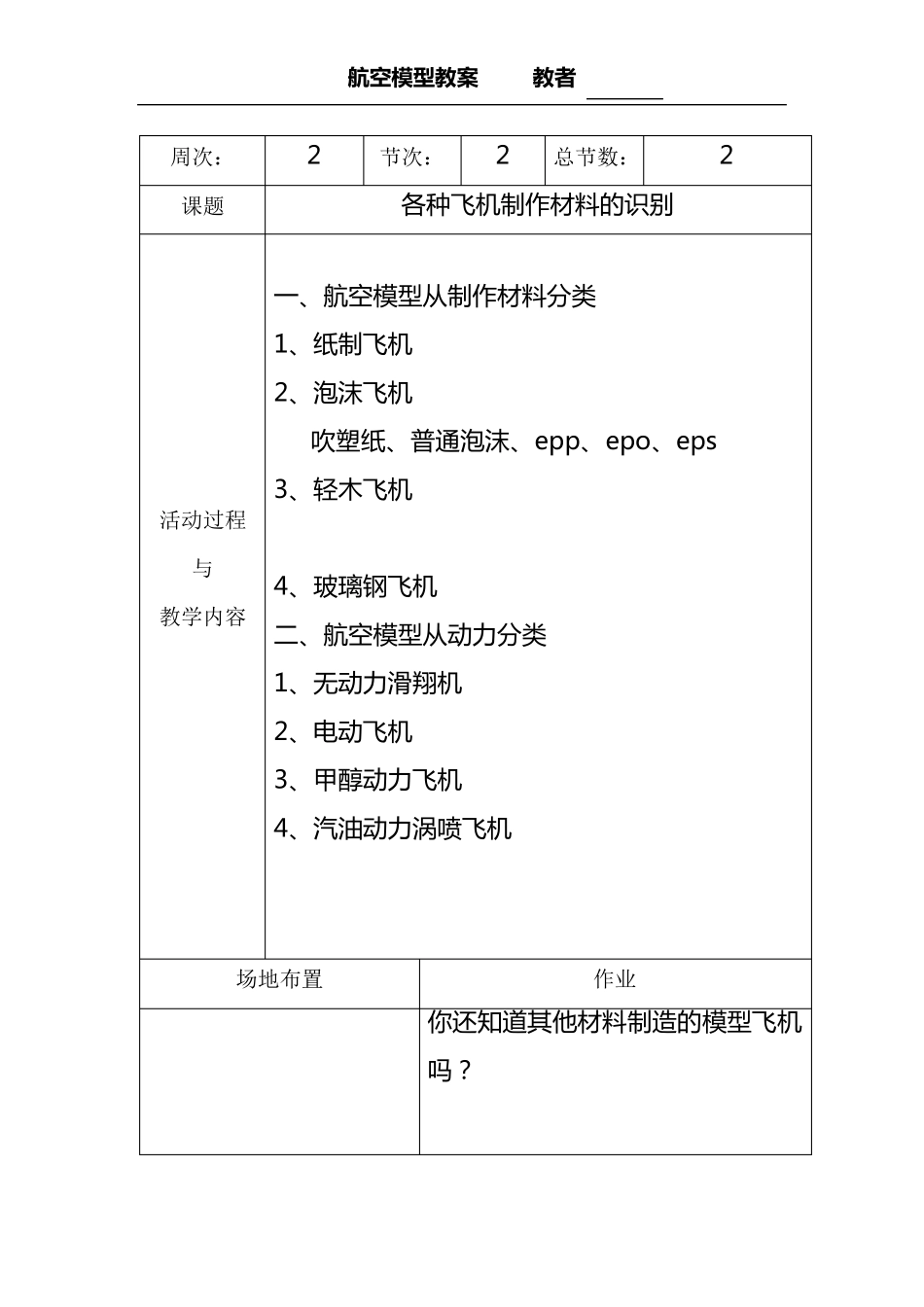 小学航模初级班备课教案20节_第3页