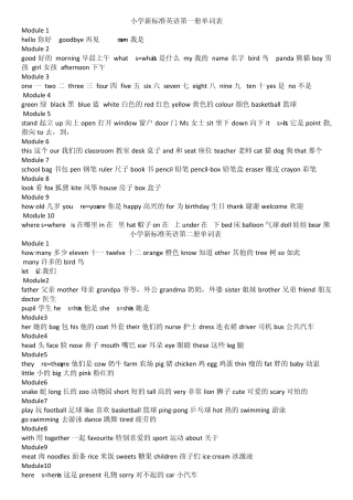 小学英语16年级全部单词列表全