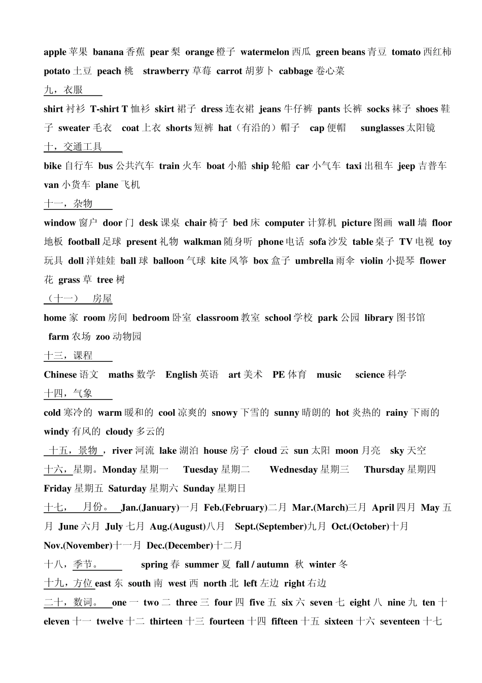 小学英语16年级小学16年级必会单词总汇词汇(学生用)_第2页