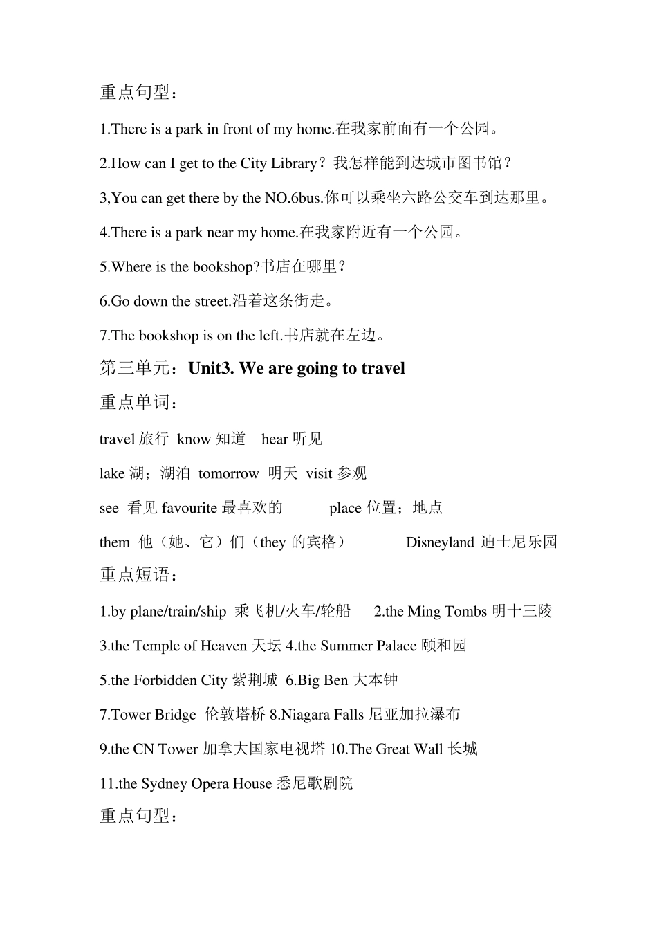 小学英语人教精通版六年级下册重点归纳_第3页