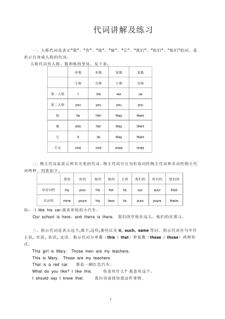 小学英语人称代词讲解